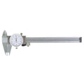 Stainless Steel 6-Inch Dial Caliper - Measuring Range 0-6 Inch for Internal and External Dimensions and Depth - Easy to Use Tool With Suitcase