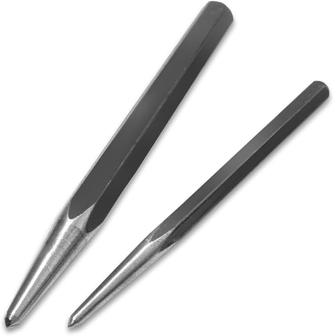 XtremepowerUS 12-Pieces Professional Punch and Chisel Set Mechanics Pin Tapered Center Chisel Punch with Carrying Pouch