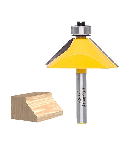 Chamfer Router Bits, Bevel Edge Forming(45°-11/16''length-1/4''Shank)