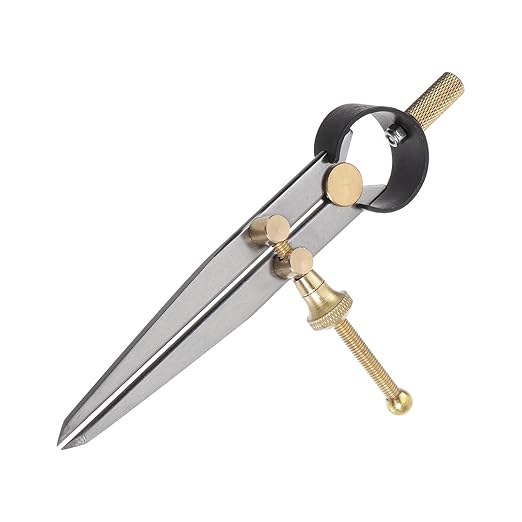 Spring Joint Caliper - [4 Inch] Carbon Steel Spring Divider Caliper with Brass Fulcrum for Metalworking Drawing Use, Flat Leg