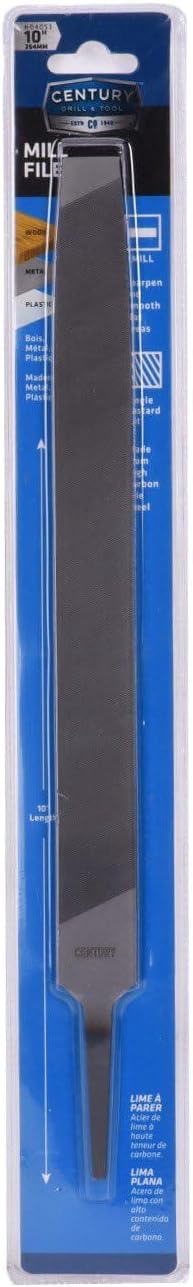 Century Drill & Tool 4053 Mill Bastard Hand File, 10"