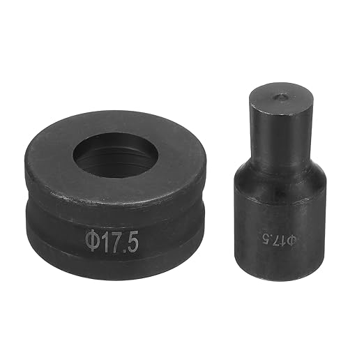 HARFINGTON Hydraulic Hole Punch Die Φ17.5mm Round Hole 40Cr Steel Electric Punching Kit for CH70 Electric Punching Machine, Black