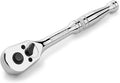 WORKPRO 1/4-Inch Drive Ratchet, Quick-Release Reversible Ratchet Wrench, 72-Tooth 1/4 Drive Ratchet Handle, Chrome Alloy Made, Cr-Mo Head, Full Polished
