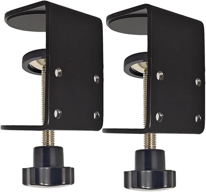 Small C Clamps 2 Inch with 4 Small Holes in the Back, 2-Pack Adjustable Desk C-Clamp for Range 0.39"~2", Versatile Clamp for Brake, Parts Assembly, Fastening, Welding, Woodwork, Metal Work