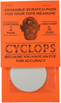 CYCLOPS Erasable Scratch Pads for Tape Measure, Construction, Woodworking Tool - Jobsite Tough, Made in the USA - 2 Pads - Write Measurements & Notes - Great Stocking Stuffer, Gift for Men & Women