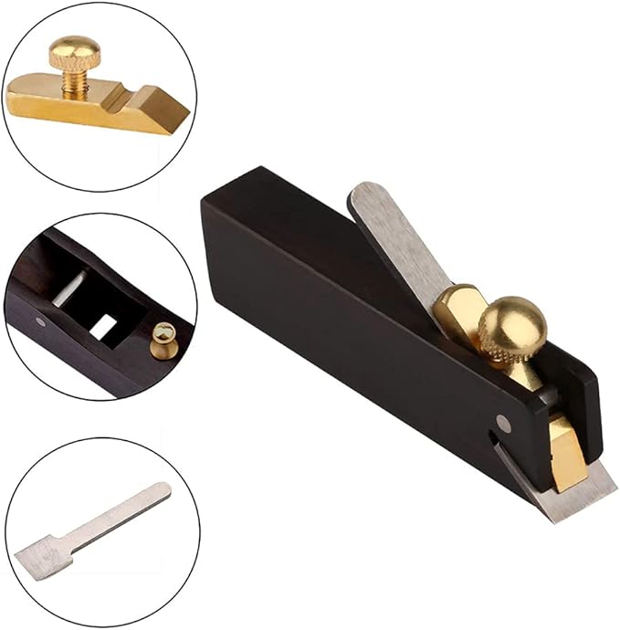 Mini Wood Planer, 3 inch Wood Hand Planer Ebony Woodworking Plane for Planing Smoothing Flat Bottom Trimming Perfect for Carpenter DIY Cutting Tool for Woodworking