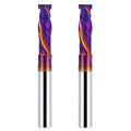 2PCS Up & Down Cut Spiral Router Bit 1/4 Inch Shank 1/4 Inch Cutting Diameter 1/10 inch Cutting Length with Extra Long Life Coating CNC Router Bits End Mill for Wood Cutting, Slot Mortise, Engraving