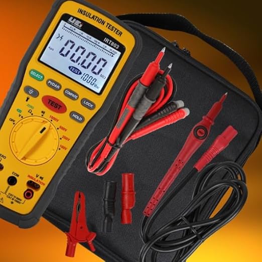 UEi IRT803 Insulation Resistance Tester 600V AC/DC, Megohmmeter Measures Insulation Resistance Up to 20GΩ, Voltage Testing Up to 600V