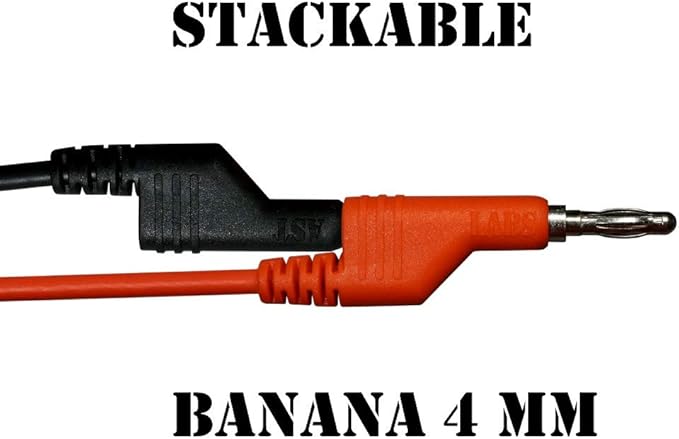 Test Lead Banana Plug Male Stackable to Banana Plug [39" / 1 Set]