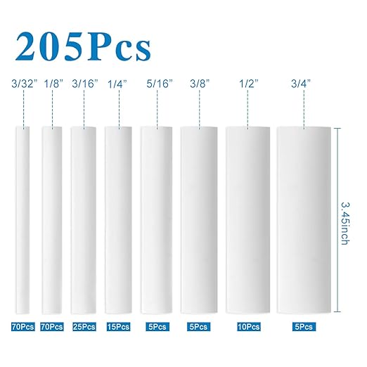 XHF 205 PCS Length 3.5" White 3:1 Waterproof Automotive Electrical Heat Shrink Tubing Assortment Kit Large Size Marine Grade Adhesive Lined Tube, Insulation Sealing