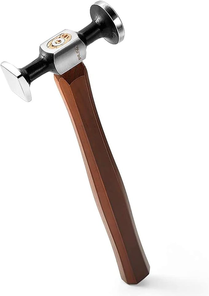 WUTA Leather Hammer Double Head Cobblers Hammer Mirror Polishing Carbon Steel Mallet for Professional Leather Craft Tool