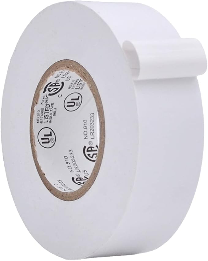 WOD ETC766 Professional Grade General Purpose White Electrical Tape UL/CSA Listed core. Vinyl Rubber Adhesive Electrical Tape: 1 inch X 66 ft - Use at No More Than 600V & 176F (Pack of 1)