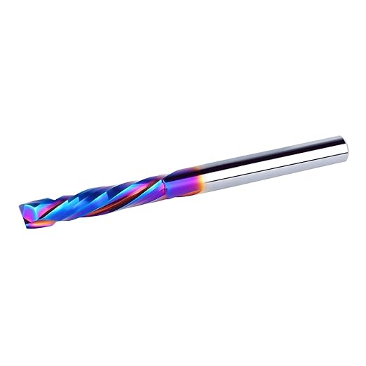 2PCS Up & Down Cut Spiral Router Bit 1/4 Inch Shank 1/4 Inch Cutting Diameter, Coating CNC Router Bits End Mill for Wood Cutting, Slot Mortise, Engraving