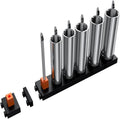 ToolBox Widget Socket Organizer ⅜ Inch Pro Series – Modular Magnetic Socket Holder with Missing Tool Indicator – Size Stems NOT Included - 6 Pack, 72 Organizers
