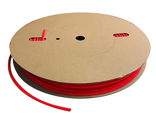 Kable Kontrol Heat Shrink Tubing - 3/32” Inch - 500' Ft Long, Red Polyolefin - 2:1 Industrial Shrink Tube & Cable Sleeve for Electrical Wire Insulation - Rated for 600 V