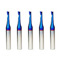 O Single Flute Upcut Spiral End Mill CNC Router Bit with NACO Coating for Plastic Cutting with Mirror Finish (5, 1/8 D x 1/2 CH x 1/4 SHK x 2L)
