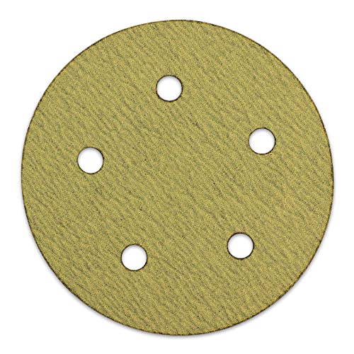 BHA 5" Inch 5 Hole Hook and Loop Sanding Discs for Orbital DA Sanders - 100 Pack (150 Grit)