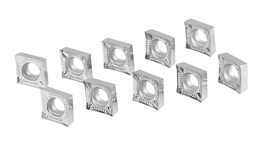 Accusize Industrial Tools CCGT32.52 Uncoating Carbide Inserts, 10 Pcs, for Machining Aluminum, 6600-0002x10