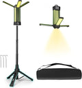 Rechargeable Camping Light with Stand 6000mAh 3.9 ft Max Height, Cordless Camping Lights with 3 LED Lamp Heads, 2000 Lumens Dimmable Magnetic Emergency Flashlight with Detachable Tripod(Green-M)