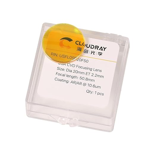 Cloudray CO2 Laser Lens 15mm Mirror CO2 Laser Focal Lens CO2 Focus Lens,CVD ZnSe for Engraving Cutting Machine 40W-200W, Dia 15mm FL50.8mm