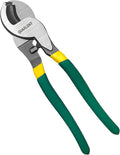 10 Inch Large Cable Cutter Heavy Duty High Leverage Big Wire Cutting Plier Tool for 4/0 Aluminum 2/0 Soft Copper and 100PR 24AWG Comm Cable, Green