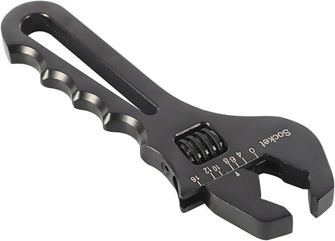 WFLNHB 3AN-16AN Adjustable Wrench Aluminum Tool Spanner for Hose End Fitting Black