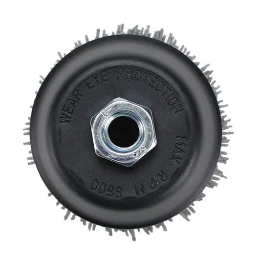 BHA 4" Abrasive Filament Nylon Bristle Cup Brush, 5/8-11 Threat Arbor - Gray (80 Grit)