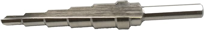 TEMO M35 Cobalt Step Drill Double Flute, 6 Size From 3/16 Inch To 1/2 Inch, 1/4 Inch Hex Shank