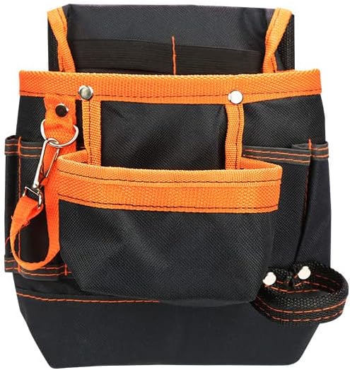 Multifunction Electrician Tool Bag Tool Waist Bag Tool Storage Bag Heavy Duty Tool Bag Tool Carrier for Home Garden Construction (Orange)