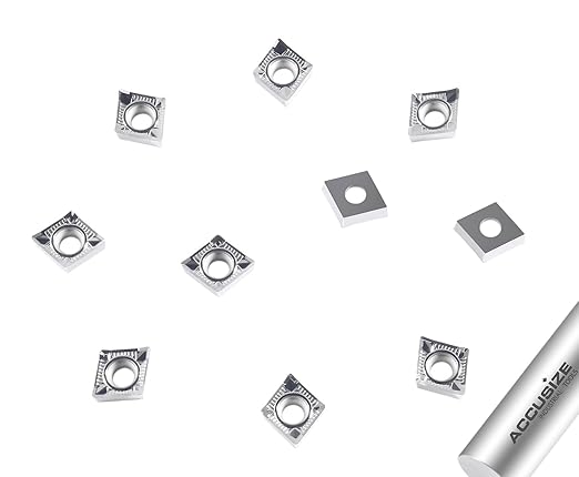 Accusize Industrial Tools CCGT432 Uncoating Carbide Inserts, 10 Pcs, for Machining Aluminum, 6600-0432x10