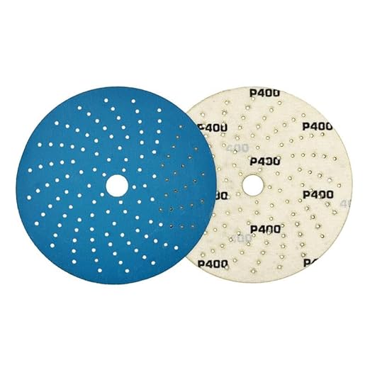 High Ground 6 Inch Multi-Hole Hook and Loop Clean Sanding Disc, Ceramic Abrasive, Dust-Free, High Performance, Long Lasting - 50pcs (Blue, 6 Inch, 180.0, Very Fine)