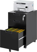 Rolling File Cabinet with Lock, 3 Drawer Metal Mobile Filing Cabinet for Legal/Letter Size,Fully Assembled Except Casters
