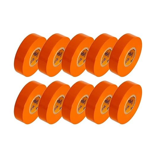 GTSE Orange Electrical Tape, 10 Rolls – Waterproof, Industrial Grade Vinyl, 3/4 in x 66ft– Strong Self-Adhesive PVC Electric Tape for Wire Insulation, 7 Mil, 600V – UL/CSA Listed