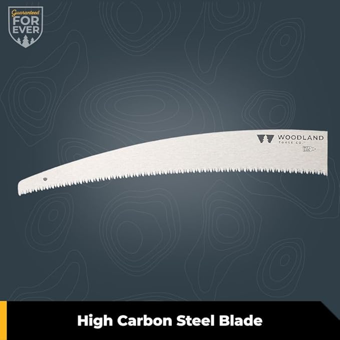 Woodland Tools Super Duty D-Handle Pruning Saw – Curved Tree Saw with Hardened Steel Blade, Aggressive Teeth, Non Slip Grip – Manual Tool for Limb Cutting, Branch Removal, and Yard Work