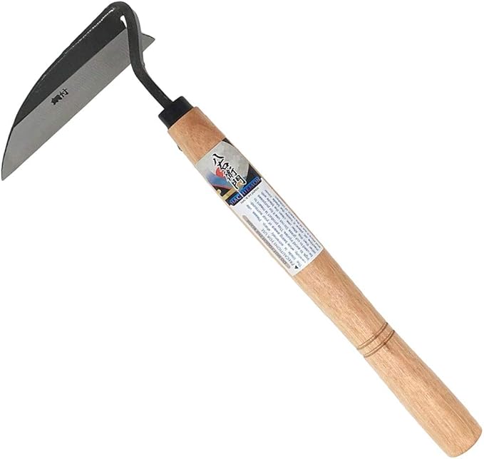 HACHIEMON Japanese Weeding Tool Very Sharp Edge Nejiri Gama - Made in Japan
