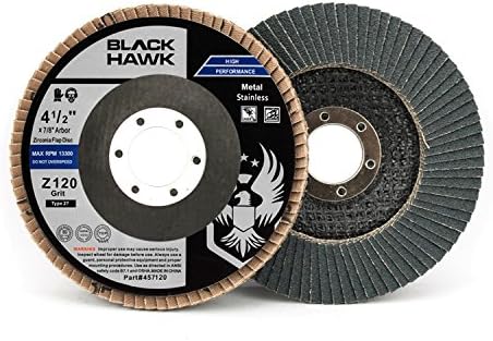 BHA Grinding and Sanding Flap Discs T27, 4-1/2" x 7/8", 120 Grit - 10 Pack