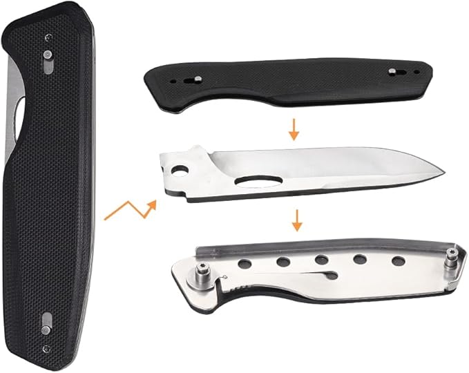 Roxon S502U Upgraded Phantasy Folding Pocket Knife, G10 handle Survival Gear Pocket Tool EDC Knife Replaceable Knife Blade with Pocket Clip for Camping Hiking