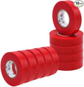 WOD ETC766 Professional Grade General Purpose Red Electrical Tape UL/CSA Listed core. Vinyl Rubber Adhesive Electrical Tape: 3/4inch X 66ft. - Use at No More Than 600V & 176F (Pack of 10)