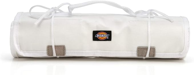 Dickies Large Paint Brush/Wrench Organizer Roll for Painters and Mechanics, 23 Tool Pockets, Durable Canvas Construction, White