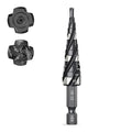 THINKWORK Four Spiral Flute Step Drill Bit, HSS Step Drill Bits 1/8"-1/2"(13 Step) Unibit Step Drill Bit, 1/4" Shank Step Bits for Aluminum, Wood, Plastic, Metal