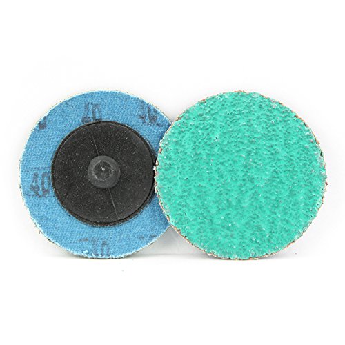 BHA Green Zirconia with Grind Aid Quick Change Sanding Discs Type R Male Roll On, 2" (40 Grit) - 25 Pack