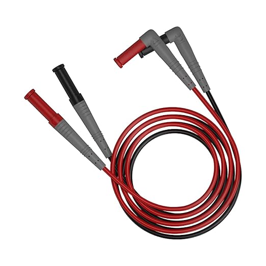 2PCS Digital Multimeter Test Lead Male to Male Extension Right Angle to Straight 4mm Banana Plug Connectors Multi Meter Leads Silicone Wires Adapter