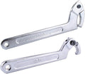 Adjustable C Spanner Hook Wrench Tool, Chrome Vanadium 3/4-2"(19-51Mm)+2-4 3/4"(51-121Mm) Spanner Set-Used to Tighten Side Slot Nuts on Collars, Lock Nuts and Bearings Collets