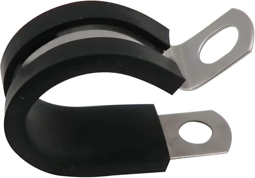 1/2" Cable Clamp Stainless Steel Rubber Cushioned Insulated Metal Clamp, Tube Holder for Tube, Pipe or Wire Cord Installation (12 Pack)