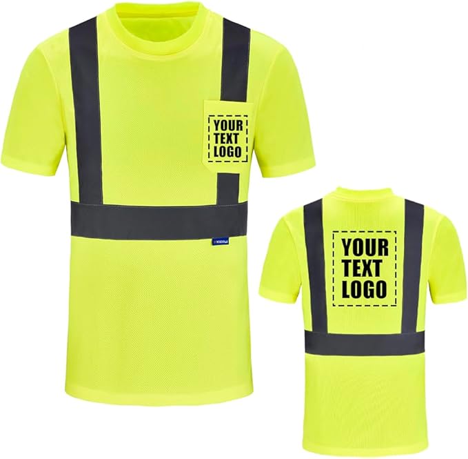 AYKRM Safety T Shirt Reflective High Visibility hi vis Long Sleeve T Shirt (XS-6XL)