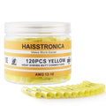 haisstronica 120PCS 12-10 Awg Yellow Heat Shrink Butt Connectors-Tinned Red Copper 1mm-Marine Grade Insulated Crimp Wire Connectors-Waterproof Electrical Connectors-Butt Splice for Marine,Boat,Stereo