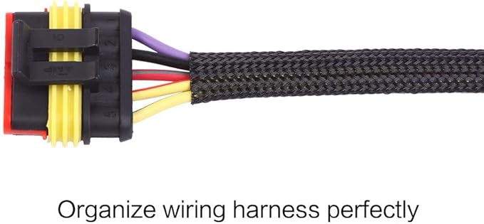 Keco 100ft – 1/4 inch PET Braided Expandable Cable Sleeve – Wire Sleeving for Audio Video and Other Home Device Cable Automotive Wire - Black