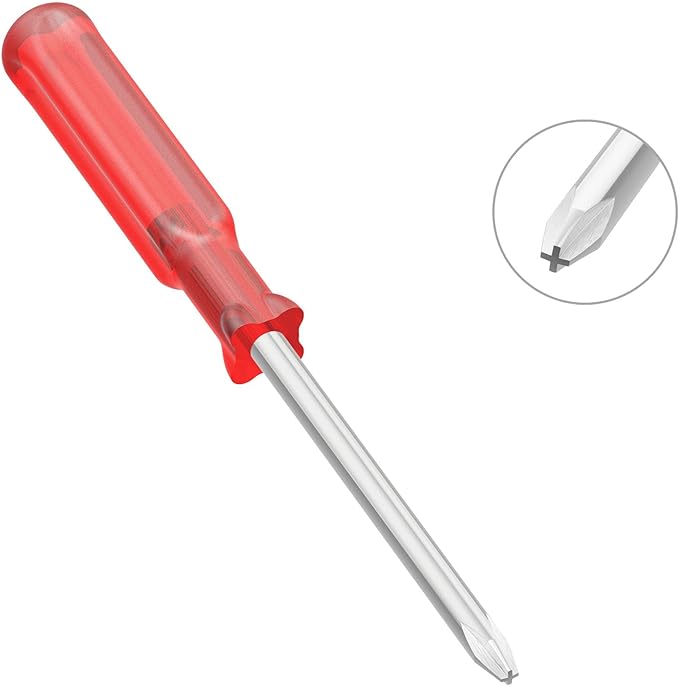 5PCS Mini Phillips Screwdriver, 2.5mm Cross Head with Red Non-slip Handle for Small Appliances, 2.56"(65mm) Total Length, Non-magnetic