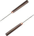 Yinluluna 2Pcs Scratch Awl Tool, Wooden Handle Slender Awl for Leather Craft Repair, Punching Stitching and Sewing