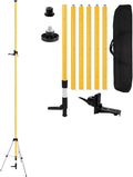 13.8Ft/4.2M Professional Telescoping Laser Level Pole with Tripod & Laser Mount - 1/4"-20 & 5/8"-11 Adapters, Adjustable Laser Pole Mount for Rotary/Line Lasers